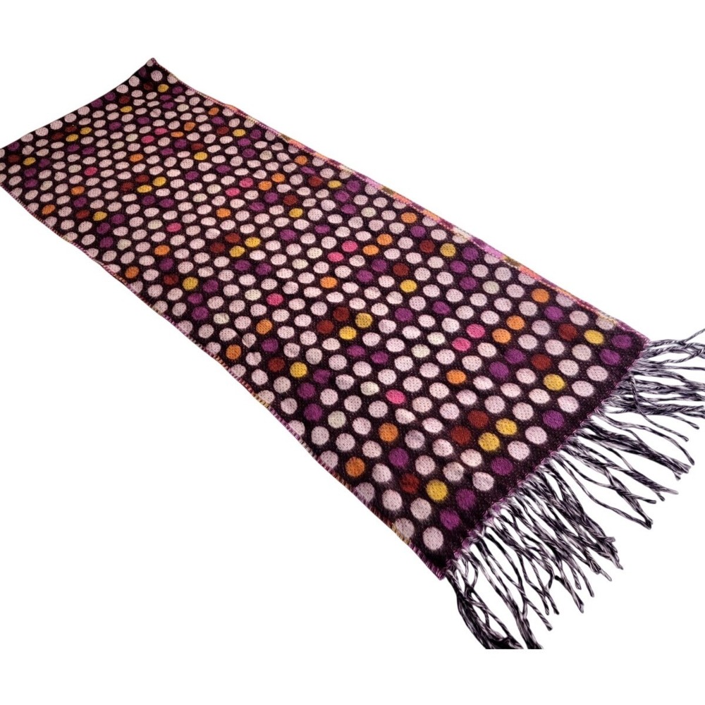 Cashmink‎ Scarf Polka Dot Colorful Soft Winter Fringe Multicolor Women OS